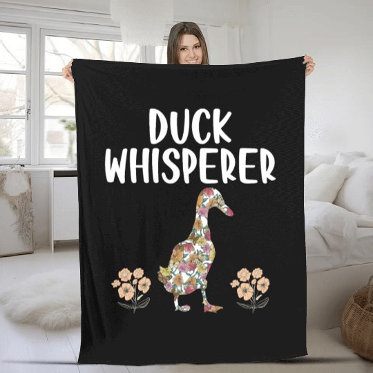 Duck Whisperer Flower Farming Farm Animal Farmer Fleece Blankets