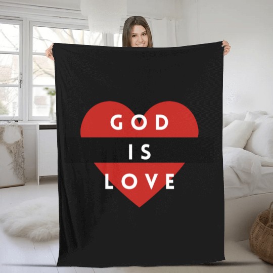 God is Love Fleece Blankets