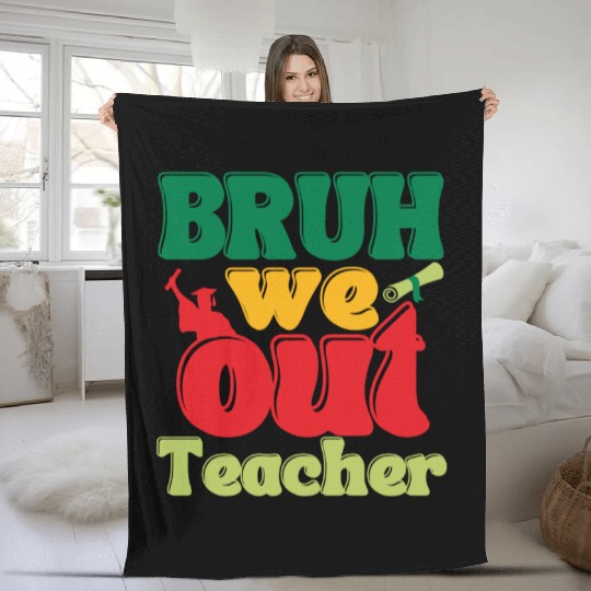 Bruh we out Graduation Graduate Fleece Blankets