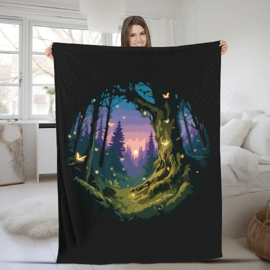 Enchanted Forest: Mystical Twilight Fleece Blankets