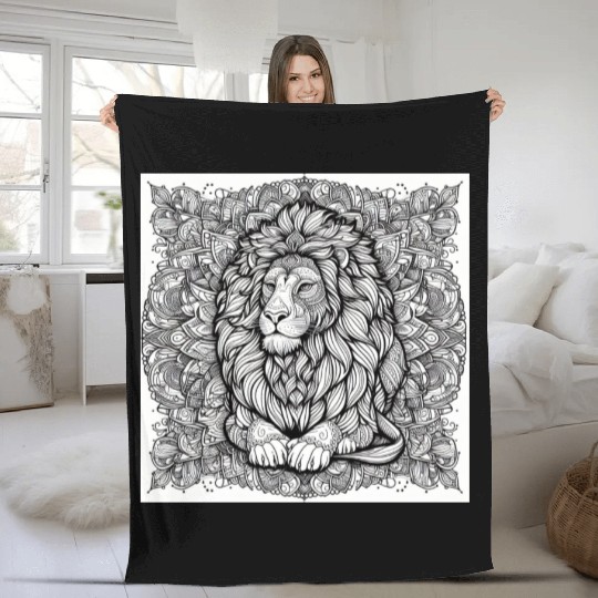 Lion Mandala Fleece Blankets