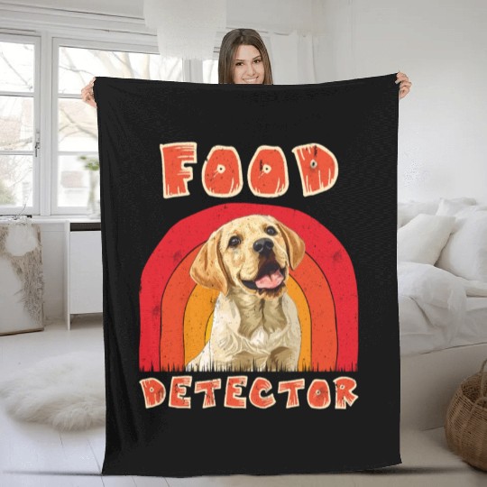 Labrador Lovers FOOD DETECTOR Funny Labrador Fleece Blankets