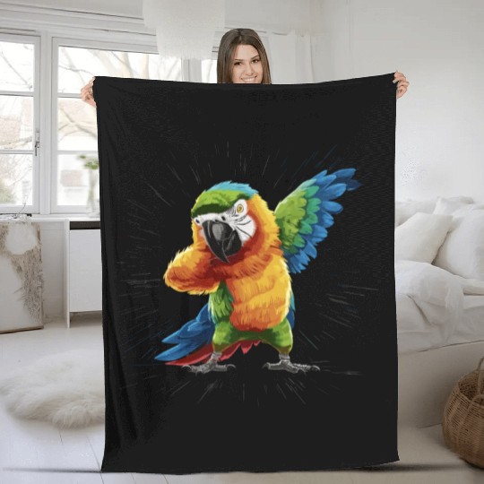 Macaw Parrot for a Bird Lover Animal Lover Fleece Blankets