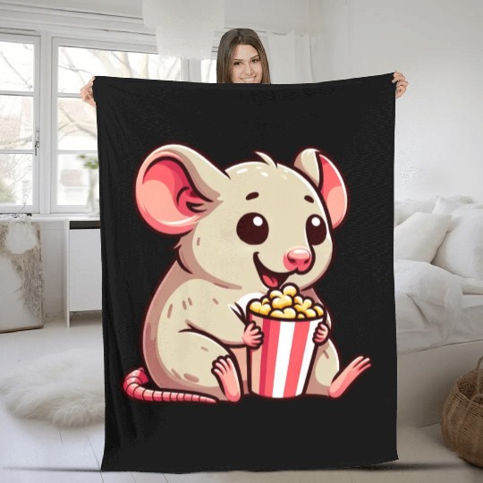Mouse Rat Cinema Night Popcorn Movie Fleece Blankets