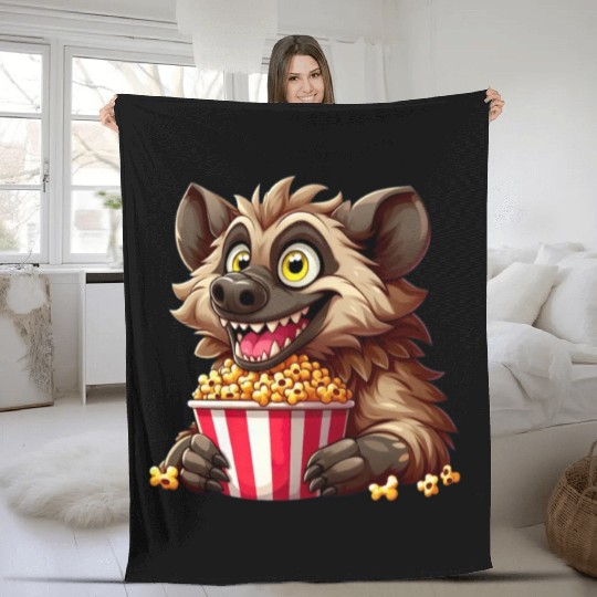 Hyena Predator Popcorn Cinema Night Fleece Blankets