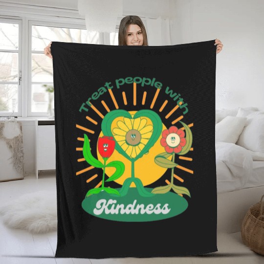 Treat People With Kindness Fleece Blankets