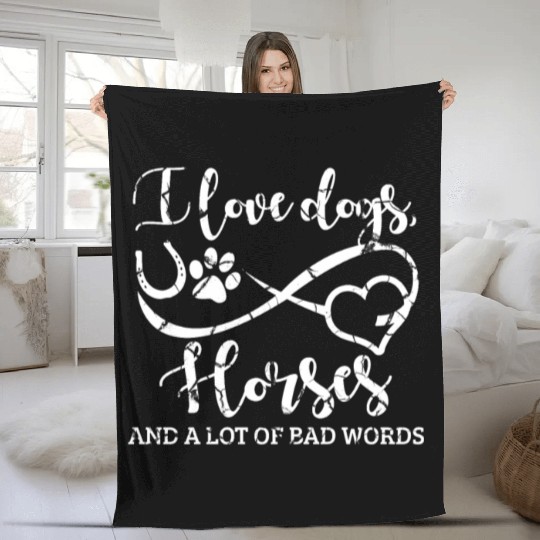 Gallop Into Style Horse Head Horse Sayings Design Fleece Blankets