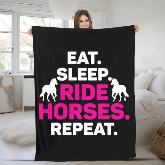 Equestrian Love Horse Racing Horse Farm Design Fleece Blankets