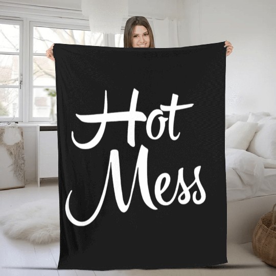 hot Mess Fleece Blankets