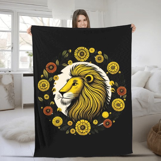 Marigold Leo Lion Fleece Blankets