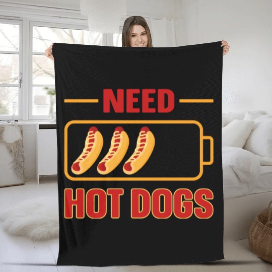 Hot Dog Adult Battery Need Hot Fleece Blankets