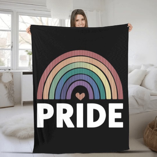 Lesbian Funny LGBT Gay Pride Rainbow Fleece Blankets