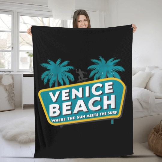 Venice Beach Fleece Blankets
