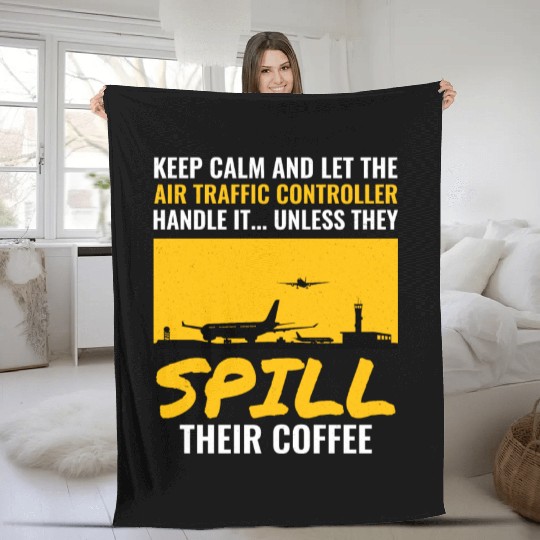 Air Traffic Controller ATC Aviation Humor Airplane Fleece Blankets