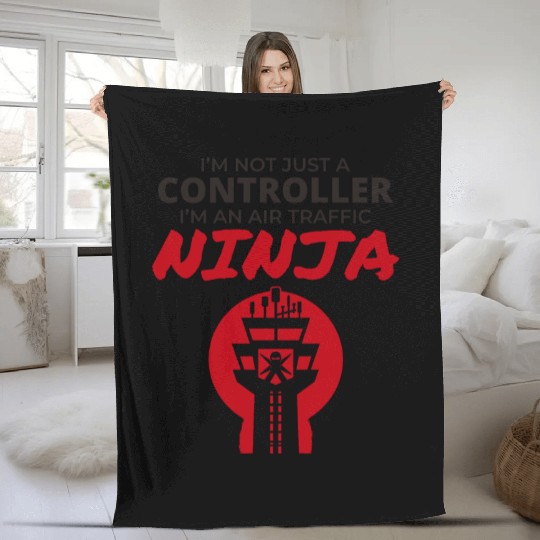 Air Traffic Controller ATC Aviation Ninja Airplane Fleece Blankets