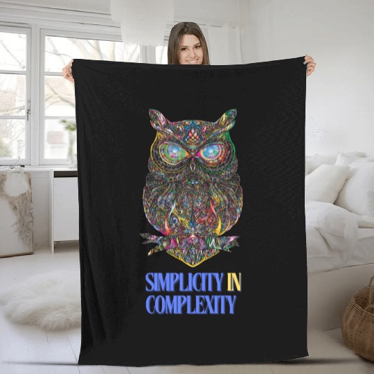 Abstract Art, Simplicity In Complexity,Owl Fleece Blankets