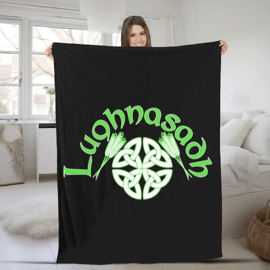 Irish Lughnasadh Festival Celtic Knot Fleece Blankets