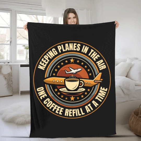 Air Traffic Controller Coffee ATC Aviation Humor Fleece Blankets
