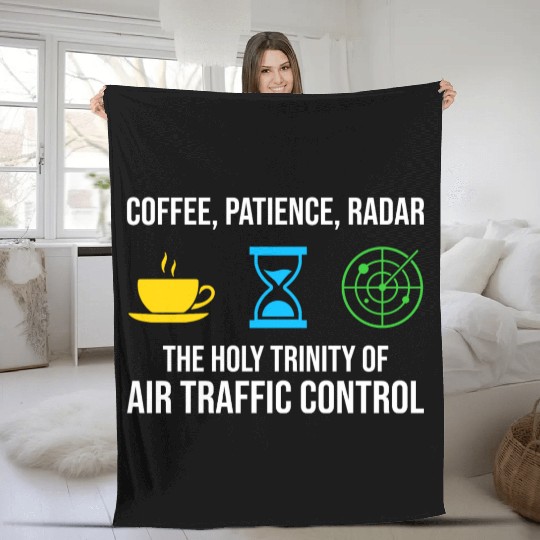 Air Traffic Controller Coffee ATC Aviation Humor Fleece Blankets