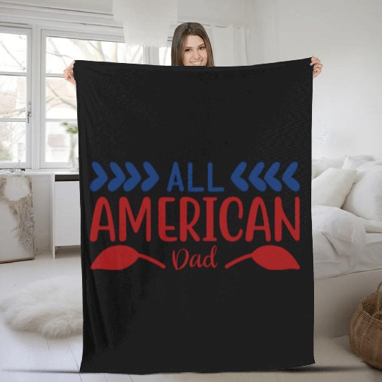 All American Dad Fleece Blankets