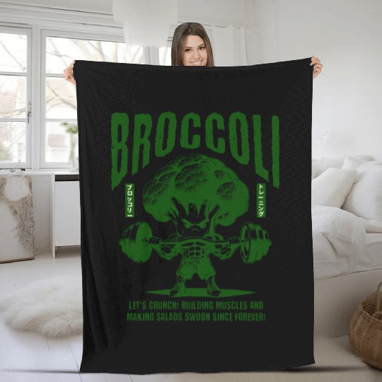 Broccoli Gym Fleece Blankets