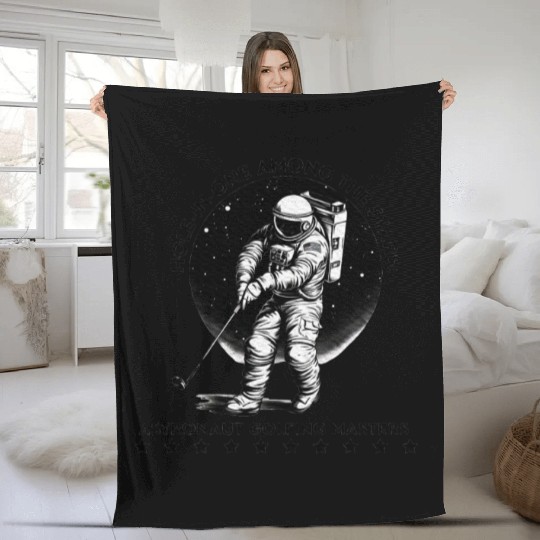Golf Astronaut Hole In One Among The Stars Fleece Blankets