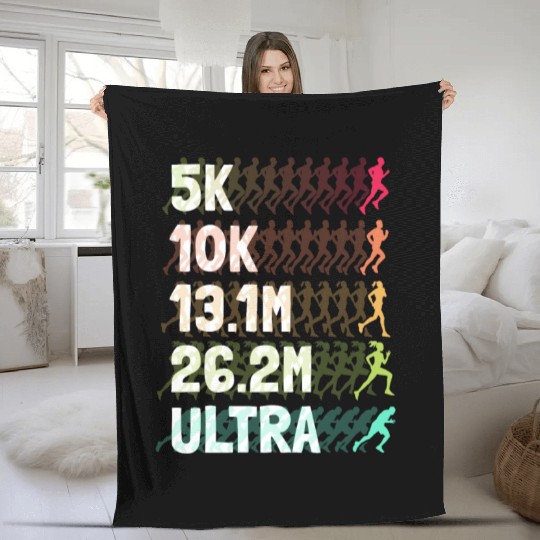 Ultramarathon Marathon Runner Running Fleece Blankets