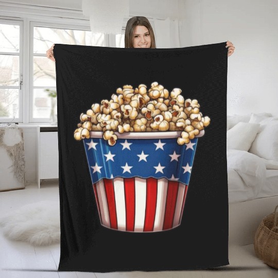 4th Of July. popcorn Fleece Blankets