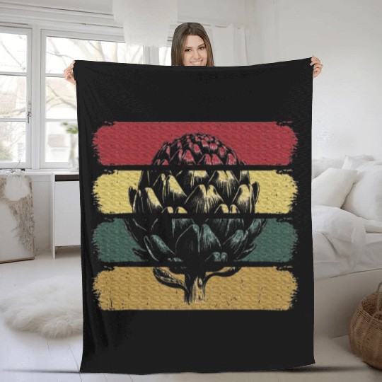 Artichoke Vegetable Lover Vegan Style Fleece Blankets