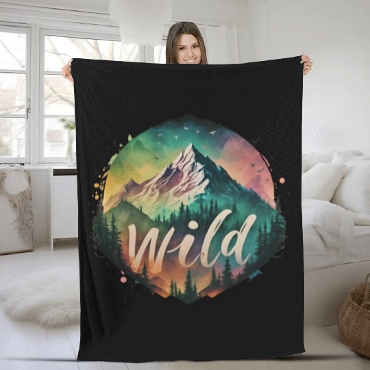 Landscape Mountains Wilderness Fleece Blankets