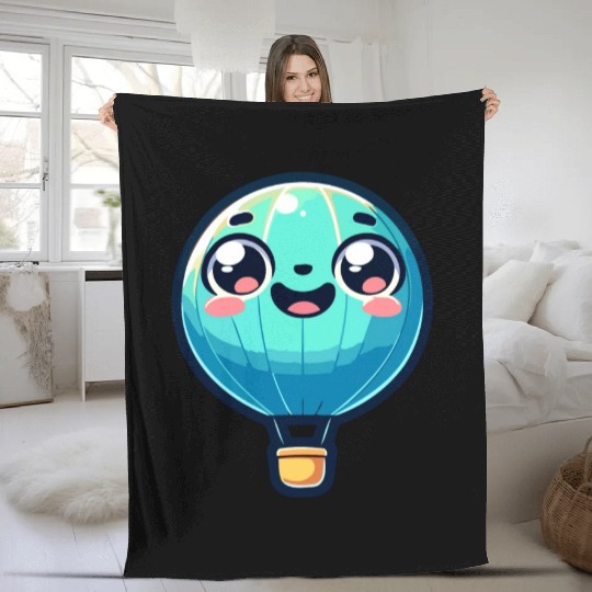Happy Hot Air Balloon Fleece Blankets