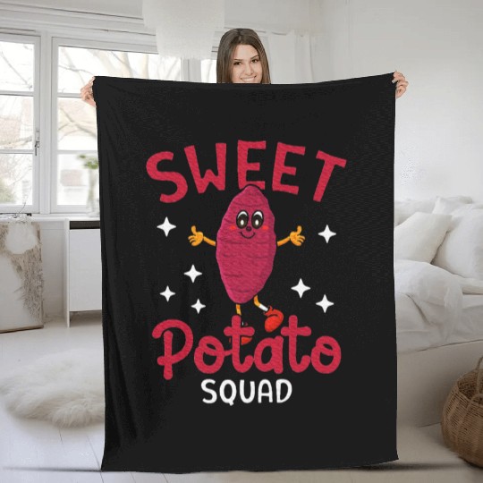 Kawaii Potato Lovers Vegetarian Sweet Potato Fleece Blankets