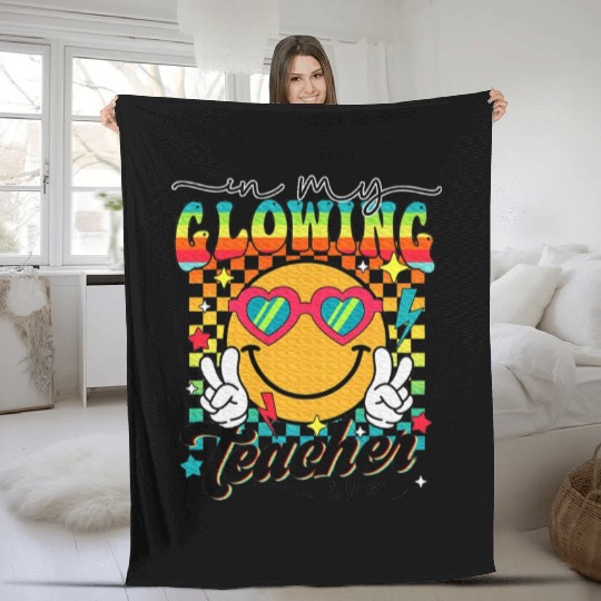 Last Day of School Teacher In My Glowing Teacher Fleece Blankets