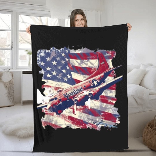 yankee, lady, world war 2 Fleece Blankets