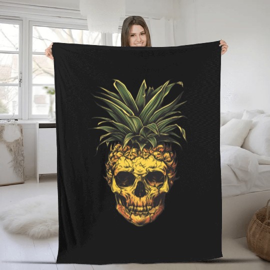 Pinaple Skull Fleece Blankets