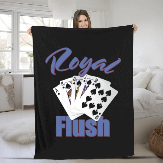 Royal Flush Wins It Fleece Blankets