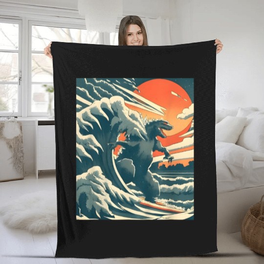 Japanese Monster Kaiju Funny Art Fleece Blankets