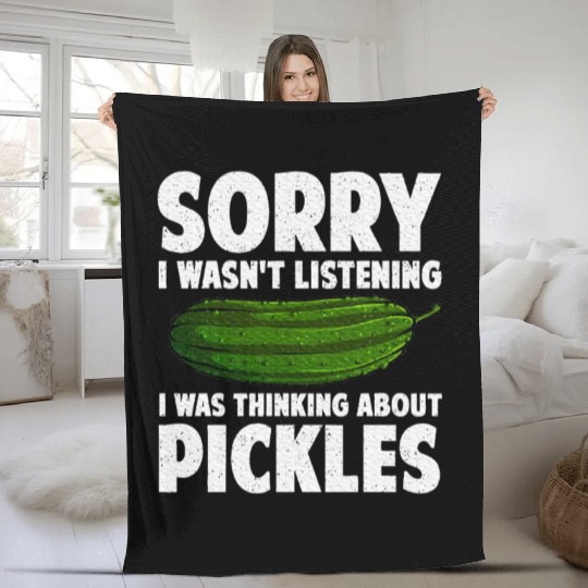 Pickle Design Cucumber Dill Pickle Lover Fleece Blankets