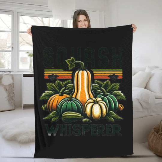 Squash Whisperer Gardener Vegetable Gardening Fleece Blankets