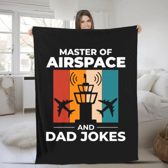 Air Traffic Controller ATC Dad Aviation Humor Fleece Blankets