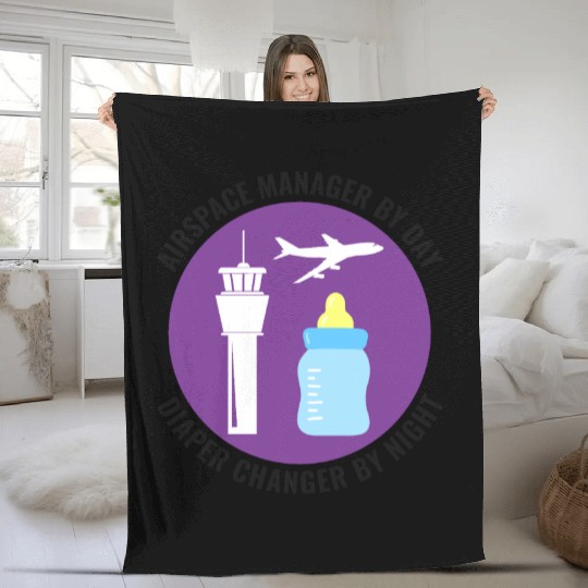 Air Traffic Controller ATC Dad Aviation Humor Fleece Blankets
