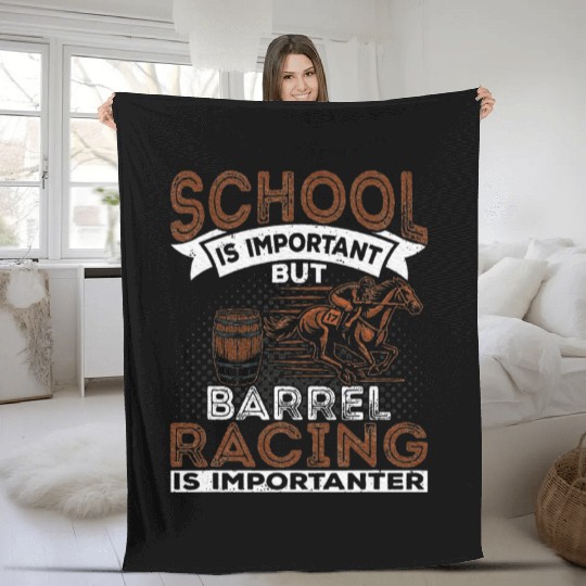 Barrel Racing Is Importanter Horse Racing Barrel Fleece Blankets