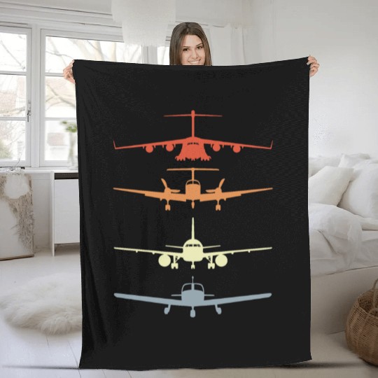 Vintage Airplane Models Fleece Blankets