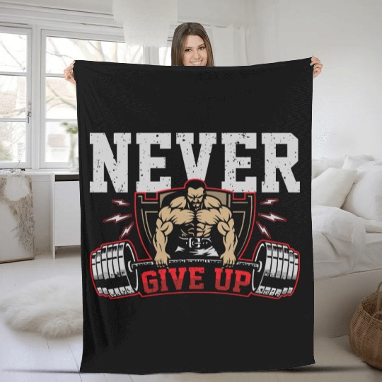 Never Give Up Fleece Blankets