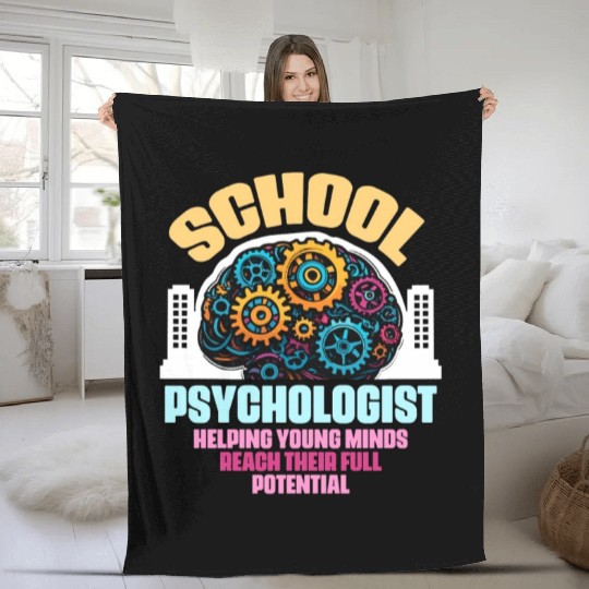 School Psychologist Helping Young Minds Counseling Fleece Blankets