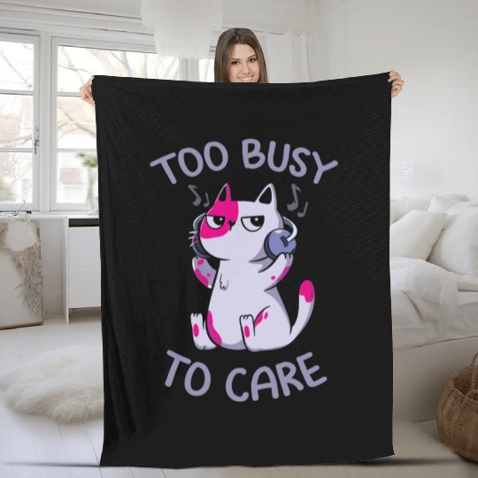 too busy to care Classic Fleece Blankets