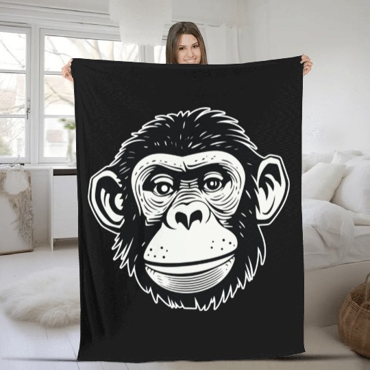 Ape Monkey Fleece Blankets