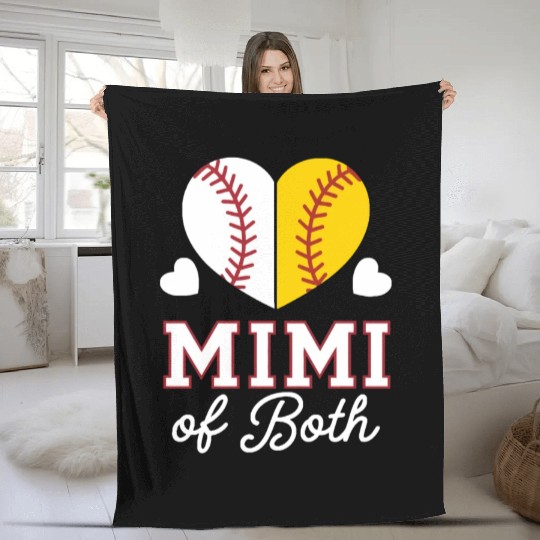 Baseball Grandma Grandmother Grandparents Day Fleece Blankets