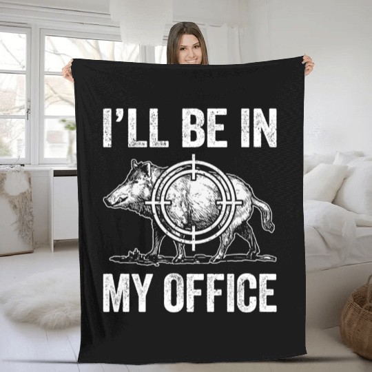 Boar Hunting Funny Wild Hog Hunter Fleece Blankets