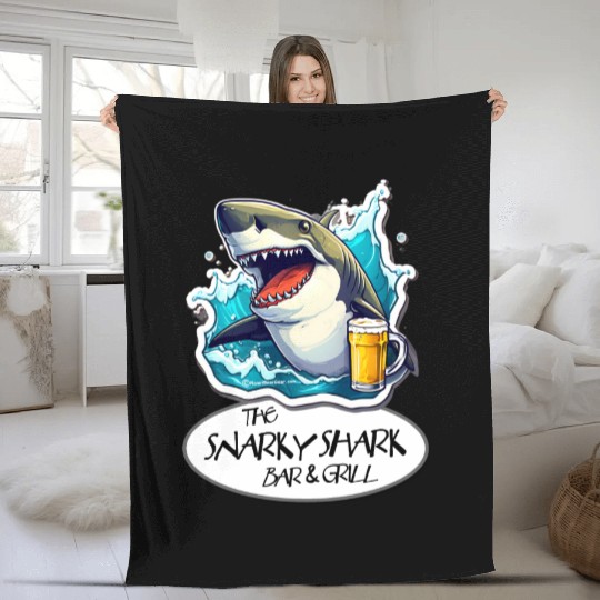 The Snarky Shark Bar & Grill Fleece Blankets